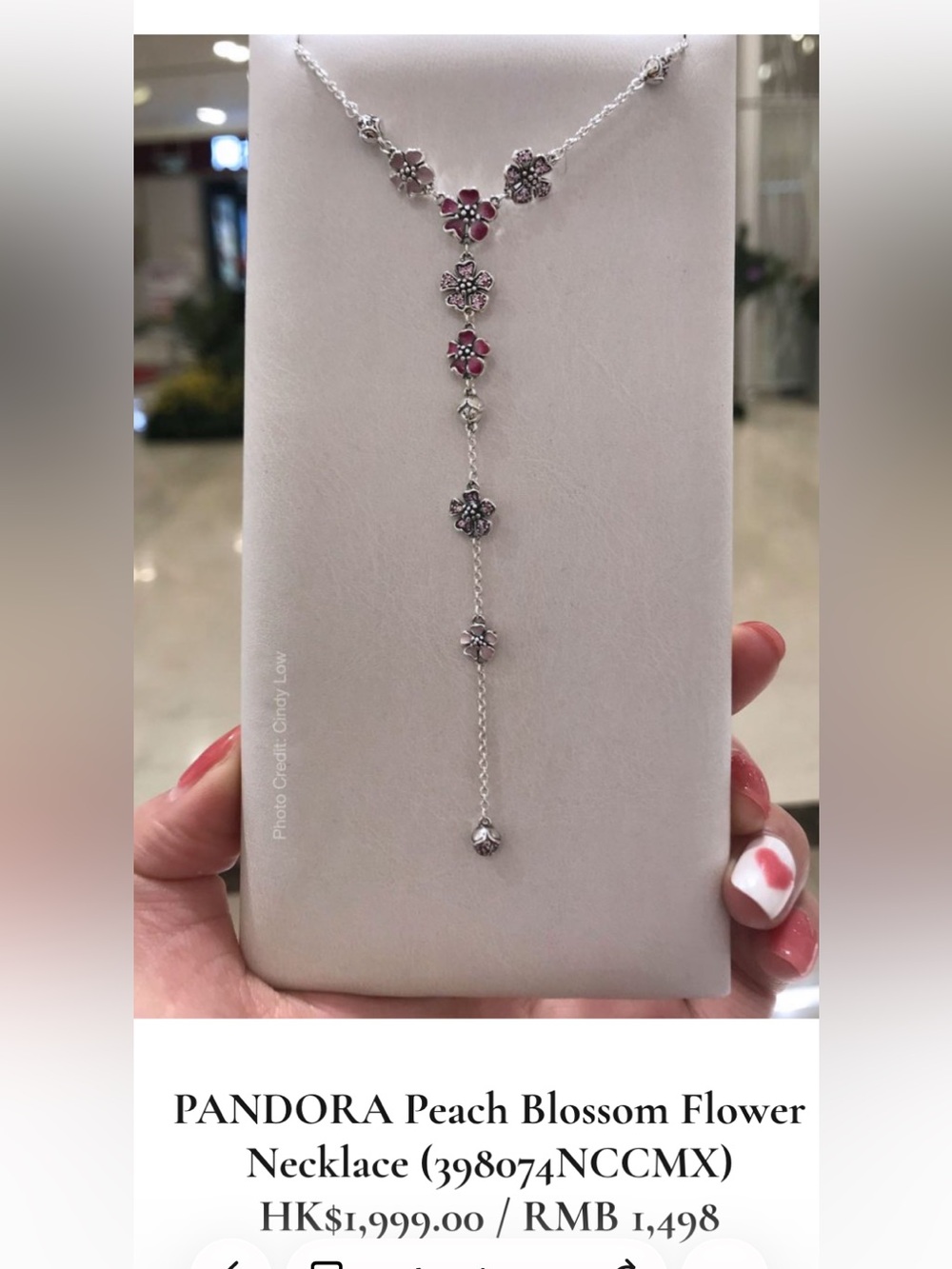 Authentic Pandora Rare Peach Blossom Silver Necklace 2019 China Exclusive New